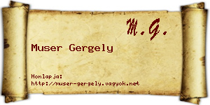 Muser Gergely névjegykártya